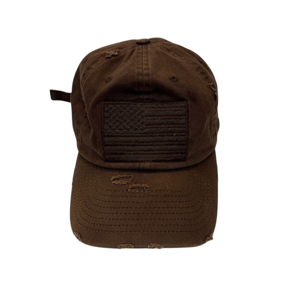 KBETHOS Vintage Brown Distressed American Flag Patch USA Baseball Dad Hat